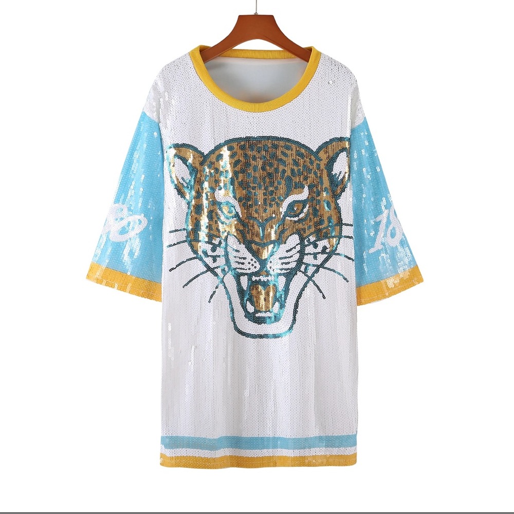 Sale‼️Jaguars sequin dress shirt - Picture 4 of 7